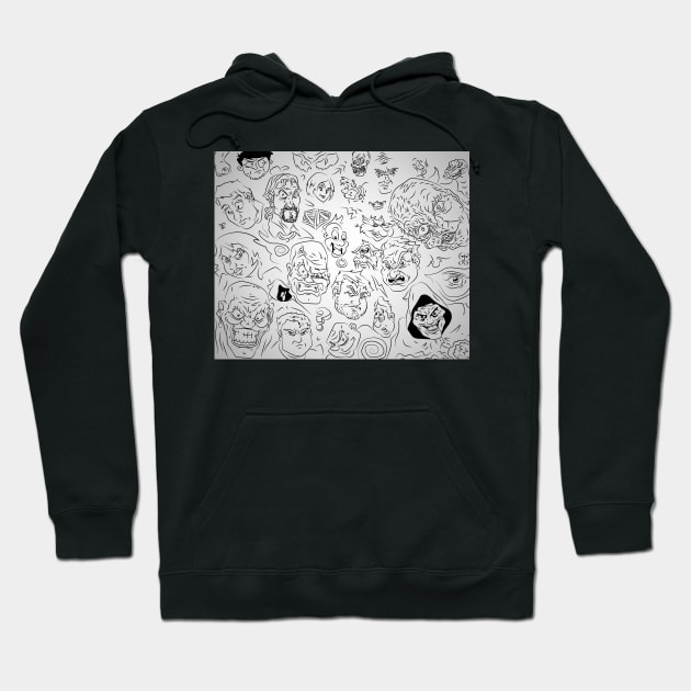 Deranged Doodles of a mad cartoonist Hoodie by Qspark